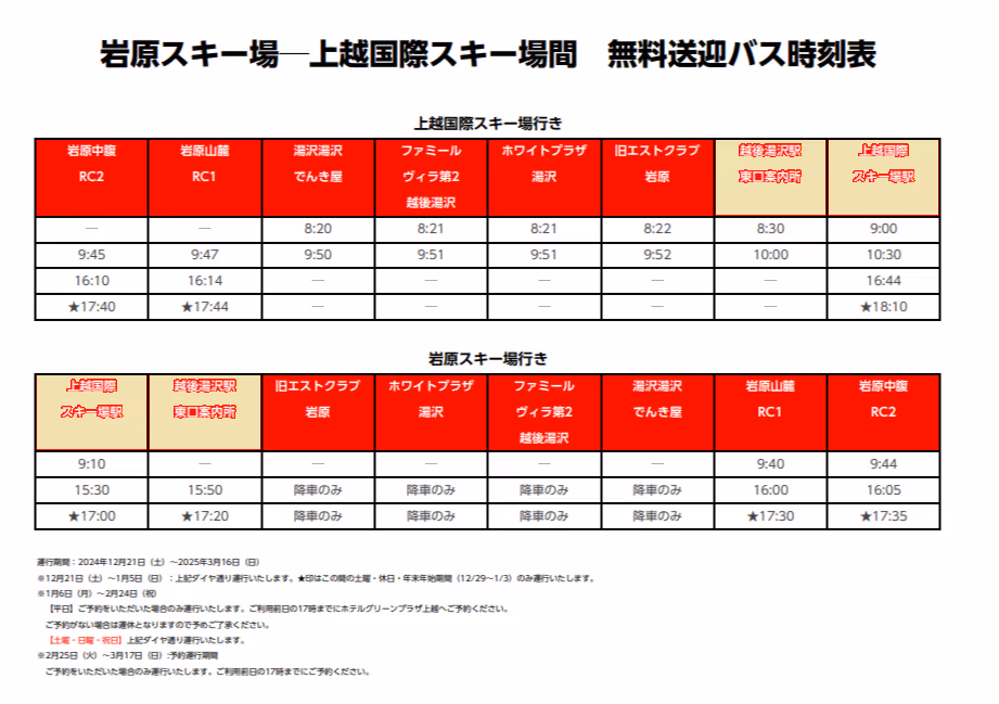 上越國際時刻表